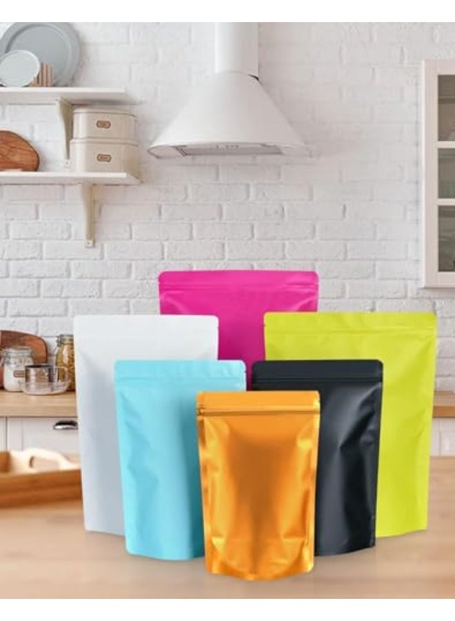 CLENEA 100 Pack 5.5 x 8.6 Inches Resealable Stand Up Smell Proof Pouch Black Sealable Foil Bags For Food Storage Packaging And Organization - Image 5